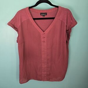 FORTUNE + IVY Helina Mixed Material Blouse